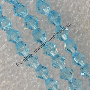 Glass Crystal Beads, Faceted Bicone 4mm Length:13 Inch, Sold by Strand