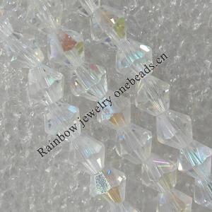 Glass Crystal Beads, Faceted Bicone 4mm Length:13 Inch, Sold by Strand