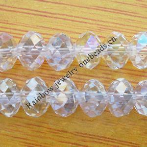 Glass Crystal Beads, Faceted Rondelle 8mm Length:20 Inch, Sold by Strand