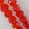 Glass Crystal Beads, Faceted Round 6mm Length:21.5 Inch, Sold by Strand