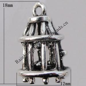 Pendant Zinc Alloy Jewelry Findings Lead-free, 18x12mm Hole:2mm, Sold by Bag