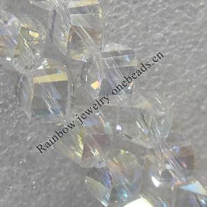 Glass Crystal Beads, Faceted Twist 10mm Length:26 Inch, Sold by Strand