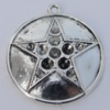 Pendant Zinc Alloy Jewelry Findings Lead-free, 30x27mm Hole:2mm, Sold by Bag