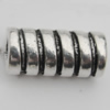 Bead Zinc Alloy Jewelry Findings Lead-free, Tube 14x6mm Hole:4mm, Sold by Bag