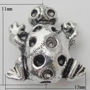 Bead Zinc Alloy Jewelry Findings Lead-free, Animal 13x11mm, Sold by Bag