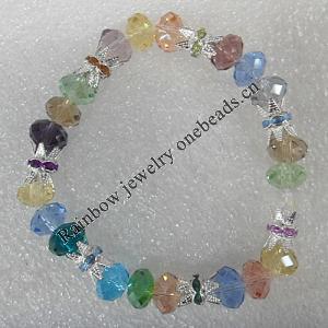 Glass Crystal Bracelet, Length:About 7.8 Inch, Sold by Strand