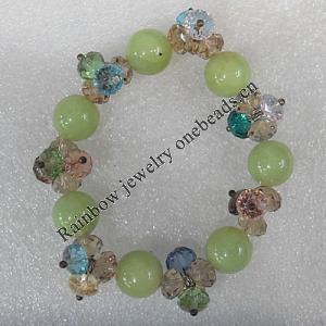 Glass Crystal Bracelet, Length:About 7.8 Inch, Sold by Strand