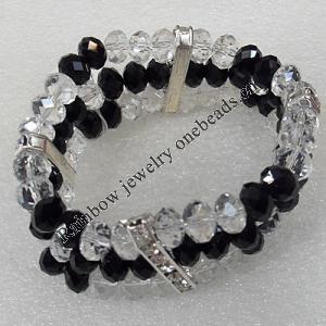 Glass Crystal Bracelet, Length:About 7.8 Inch, Sold by Strand