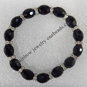 Glass Crystal Bracelet, Length:About 7.8 Inch, Sold by Strand