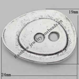 Connector  Zinc Alloy Jewelry Findings Lead-free, 24x19mm Hole:3mm, Sold by Bag