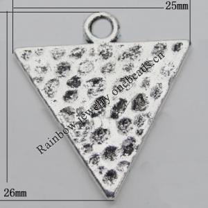 Pendant Zinc Alloy Jewelry Findings Lead-free, 26x25mm Hole:3mm, Sold by Bag