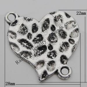 Connector Zinc Alloy Jewelry Findings Lead-free, 28x22mm Hole:2mm, Sold by Bag