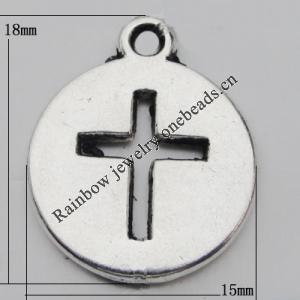 Pendant Zinc Alloy Jewelry Findings Lead-free, 18x15mm Hole:2mm, Sold by Bag