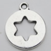 Pendant Zinc Alloy Jewelry Findings Lead-free, 18x15mm Hole:2mm, Sold by Bag