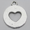 Pendant Zinc Alloy Jewelry Findings Lead-free, 18x15mm Hole:2mm, Sold by Bag