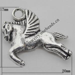 Pendant Zinc Alloy Jewelry Findings Lead-free, 20x17mm Hole:2mm, Sold by Bag