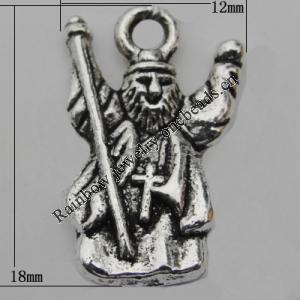 Pendant Zinc Alloy Jewelry Findings Lead-free, 18x12mm Hole:2mm, Sold by Bag