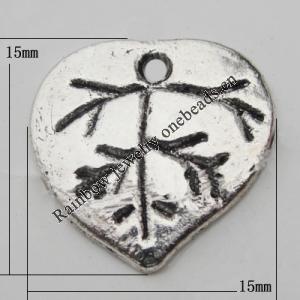 Pendant Zinc Alloy Jewelry Findings Lead-free, 15mm Hole:1mm, Sold by Bag