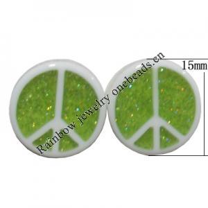 Resin Cabochons, No Hole Headwear & Costume Accessory, Flat Round, The other side is Flat 15mm, Sold by Bag