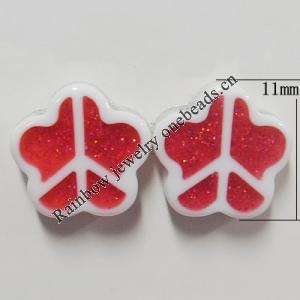 Resin Cabochons, No Hole Headwear & Costume Accessory, Flower,The other side is Flat 11mm, Sold by Bag