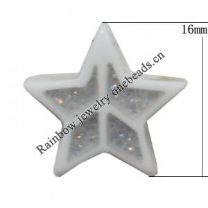 Resin Cabochons, No Hole Headwear & Costume Accessory, Star,The other side is Flat 16mm, Sold by Bag