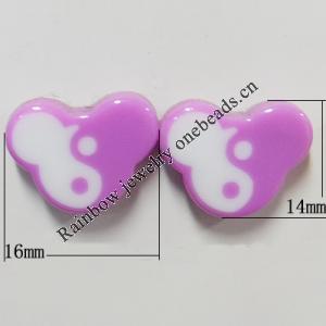 Resin Cabochons, No Hole Headwear & Costume Accessory, Animal Head, The other side is Flat 14x16mm, Sold by Bag