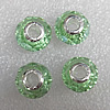 Crystal European Beads, with silver Color Copper Core, Faceted Rondelle 14x9mm Hole:About 4.5mm, Sold by PC