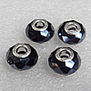 Crystal European Beads, with silver Color Copper Core, Faceted Rondelle 14x9mm Hole:About 4.5mm, Sold by PC