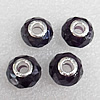 Crystal European Beads, with silver Color Copper Core, Faceted Rondelle 14x9mm Hole:About 4.5mm, Sold by PC