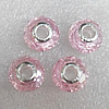 Crystal European Beads, with silver Color Copper Core, Faceted Rondelle 14x9mm Hole:About 4.5mm, Sold by PC