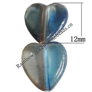 Dichroic Plastic Beads, Heart 12mm Hole:0.2mm, Sold by Bag