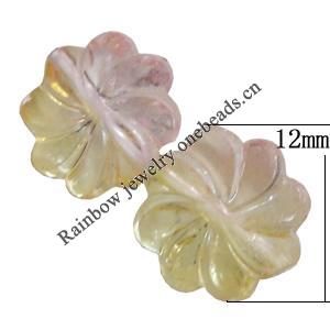 Dichroic Plastic Beads, Flower 12mm Hole:0.2mm, Sold by Bag