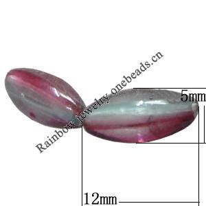 Dichroic Plastic Beads, Oval 12x5mm Hole:0.2mm, Sold by Bag