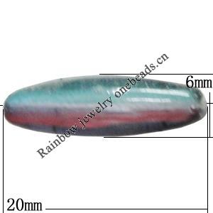 Dichroic Plastic Beads, Oval 20x6mm Hole:0.2mm, Sold by Bag