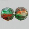 Dichroic Plastic Beads, Faceted Round 12mm Hole:1mm, Sold by Bag