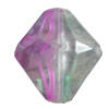 Dichroic Plastic Beads, Faceted Bicone 15x14mm Hole:2mm, Sold by Bag