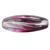 Dichroic Plastic Beads, Twist Oval 25x10mm Hole:1mm, Sold by Bag