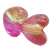 Dichroic Plastic Beads, Heart 12x10mm Hole:3mm, Sold by Bag