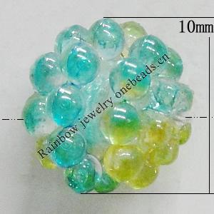 Dichroic Plastic Beads, 10mm Hole:1.5mm, Sold by Bag