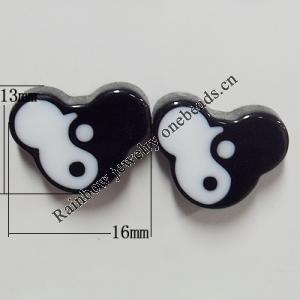 Resin Cabochons, No Hole Headwear & Costume Accessory, Animal Head, The other side is Flat 13x16mm, Sold by Bag