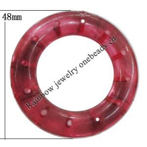 Transparent Acrylic Connector, Donut 48x28mm Hole:1mm Sold by Bag 