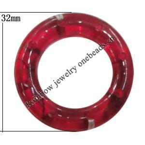 Transparent Acrylic Connector, Donut 32x20mm Hole:1mm Sold by Bag 