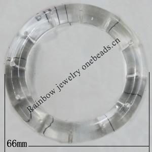 Transparent Acrylic Connector, Donut 66x46mm Hole:1mm Sold by Bag 