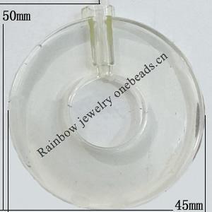 Transparent Acrylic Donut, Donut 50x45mm Hole:5mm Sold by Bag 