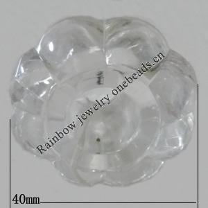 Transparent Acrylic Bead, 40x20mm Hole:12mm, Sold by Bag 