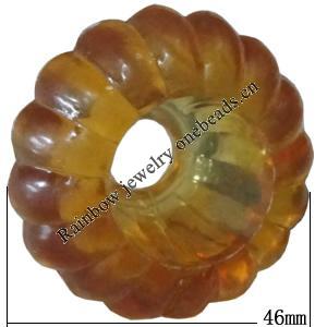 Transparent Acrylic Bead, 28x46mm Big Hole:23mm, Small Hole:12mm, Sold by Bag 