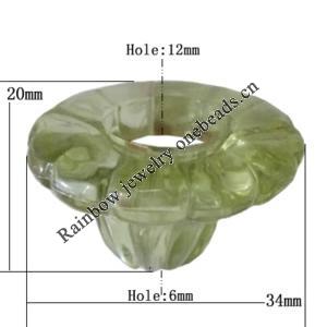 Transparent Acrylic Bead, 20x34mm Big Hole:12mm, Small Hole:6mm, Sold by Bag 