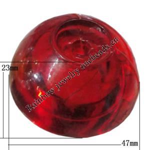 Transparent Acrylic Bead, 47x23mm Hole:6mm Sold by Bag 