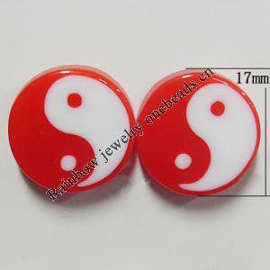 Resin Cabochons, No Hole Headwear & Costume Accessory, Flat Round, The other side is Flat 17mm, Sold by Bag