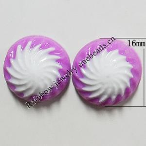 Resin Cabochons, No Hole Headwear & Costume Accessory, Flat Round, The other side is Flat 16mm, Sold by Bag